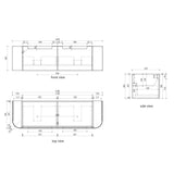 VARCELLI Mono Wall Hung Curve Vanity Harvest Oak (All Size)-1500mm