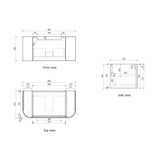 VARCELLI Mono Wall Hung Curve Vanity Harvest Oak (All Size)