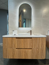 VARCELLI Tier Wall Hung Curve Vanity Harvest Oak