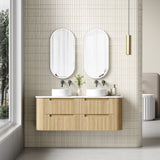VARCELLI Tier Wall Hung Curve Vanity Harvest Oak