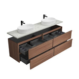 VENETTA Framed Wall Hung Vanity Walnut (All Sizes)