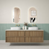 VENETTA Fluted Wall Hung Vanity Harvest Oak