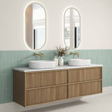 VENETTA Fluted Wall Hung Vanity Harvest Oak
