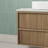 VENETTA Fluted Wall Hung Vanity Harvest Oak