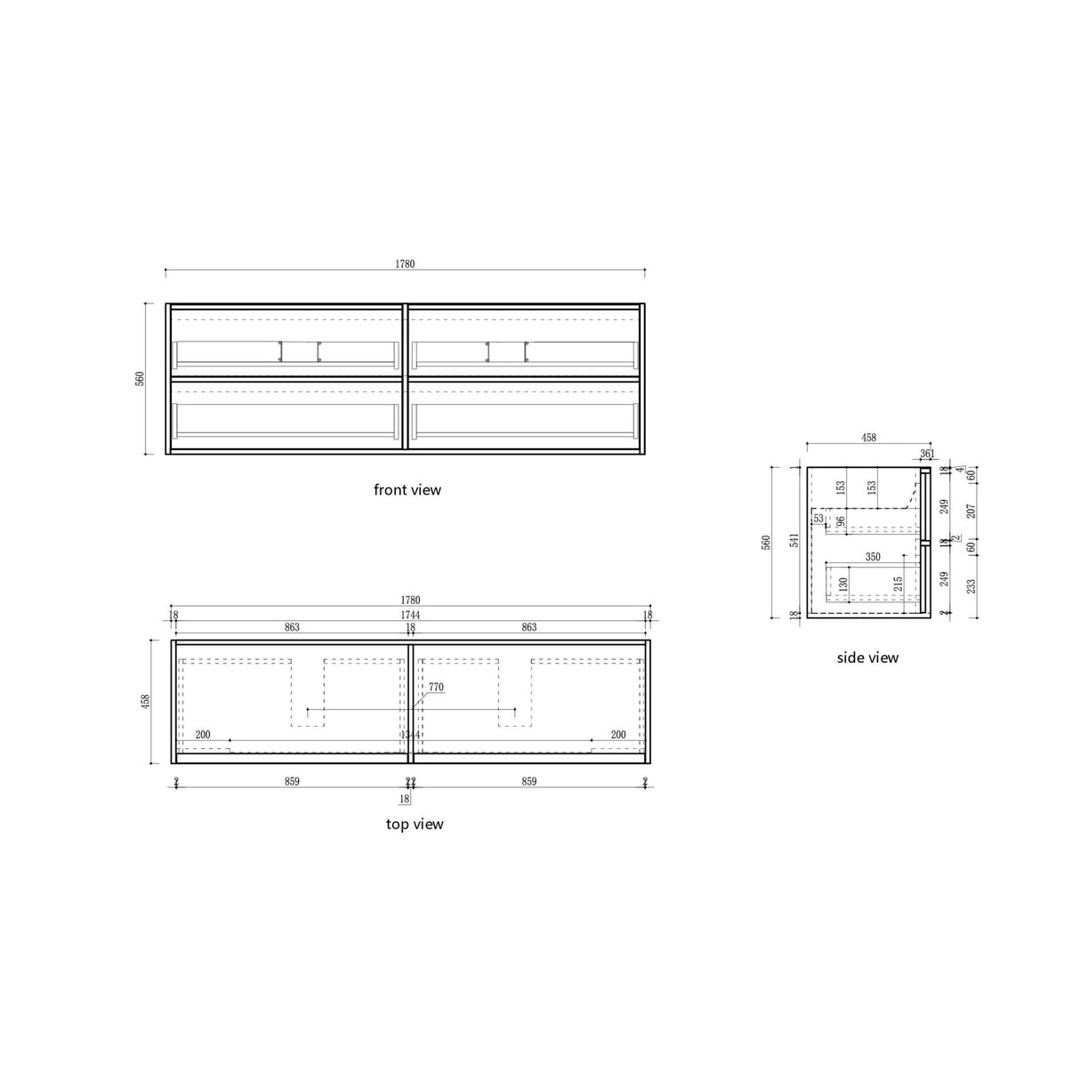 VENETTA Fluted Wall Hung Vanity Harvest Oak