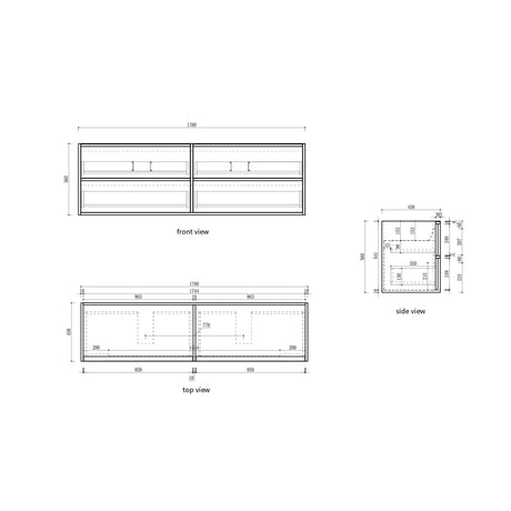 VENETTA Fluted Wall Hung Vanity Harvest Oak