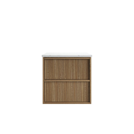 VENETTA Fluted Wall Hung Vanity Harvest Oak