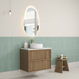 VENETTA Fluted Wall Hung Vanity Harvest Oak