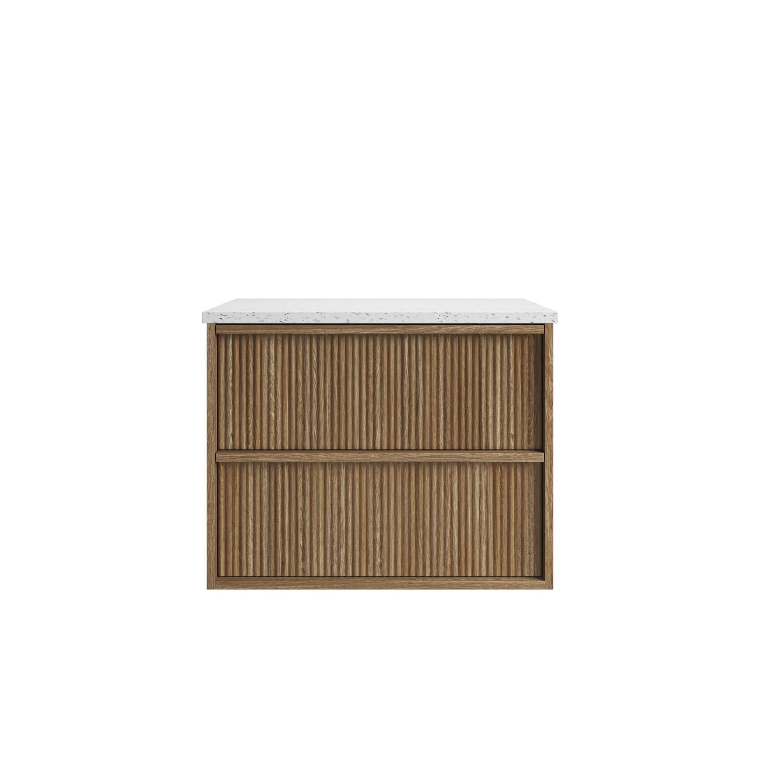 VENETTA Fluted Wall Hung Vanity Harvest Oak