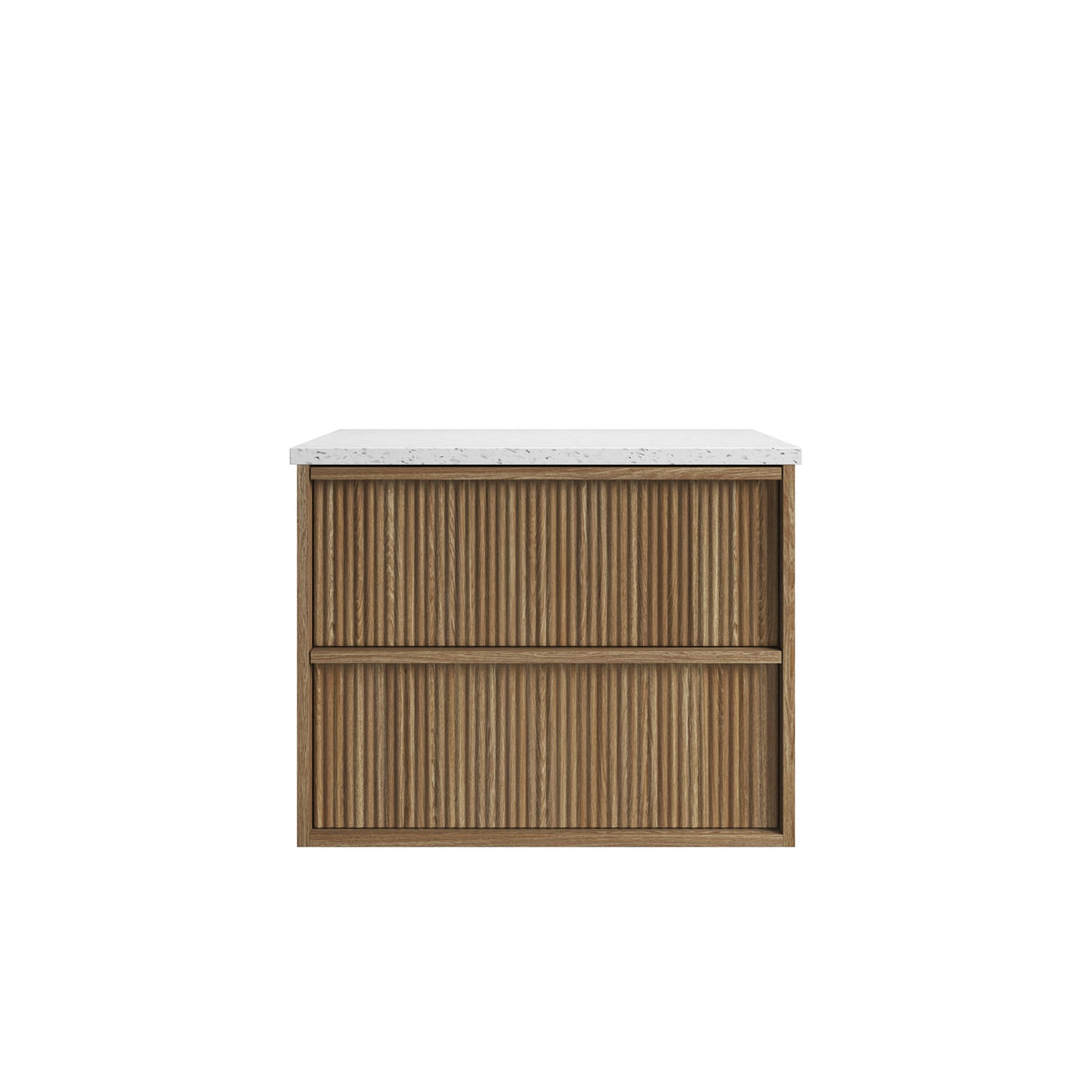 VENETTA Fluted Wall Hung Vanity Harvest Oak