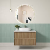VENETTA Fluted Wall Hung Vanity Harvest Oak