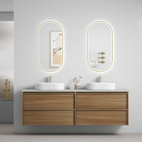 VENETTA Framed Wall Hung Vanity Harvest Oak