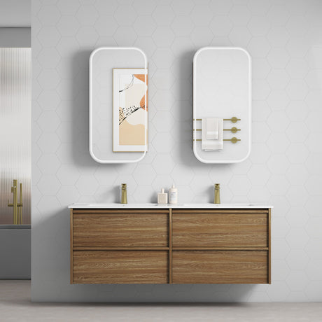VENETTA Framed Wall Hung Vanity Harvest Oak