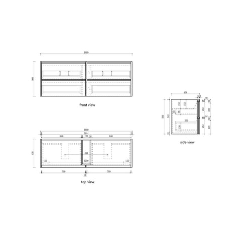 VENETTA Framed Wall Hung Vanity Harvest Oak