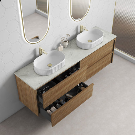 VENETTA Framed Wall Hung Vanity Harvest Oak