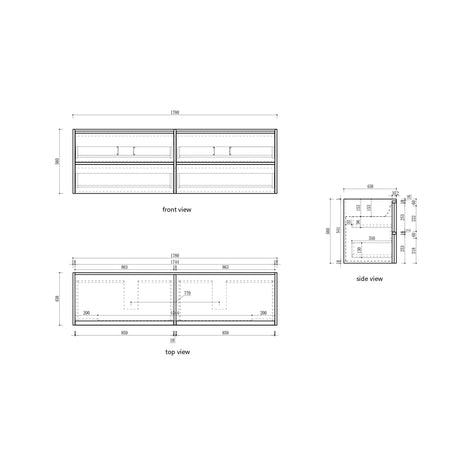 VENETTA Framed Wall Hung Vanity Harvest Oak