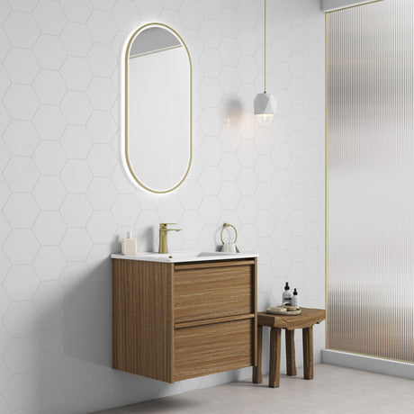 VENETTA Framed Wall Hung Vanity Harvest Oak