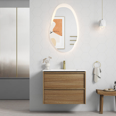 VENETTA Framed Wall Hung Vanity Harvest Oak