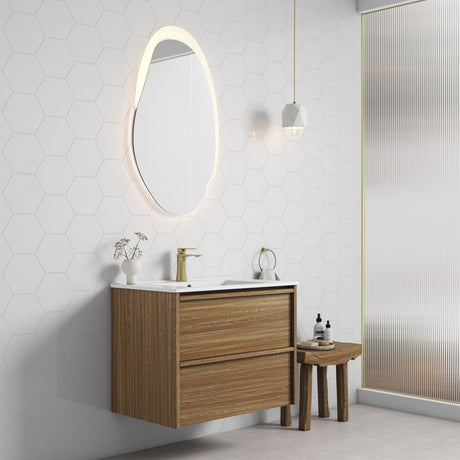 VENETTA Framed Wall Hung Vanity Harvest Oak