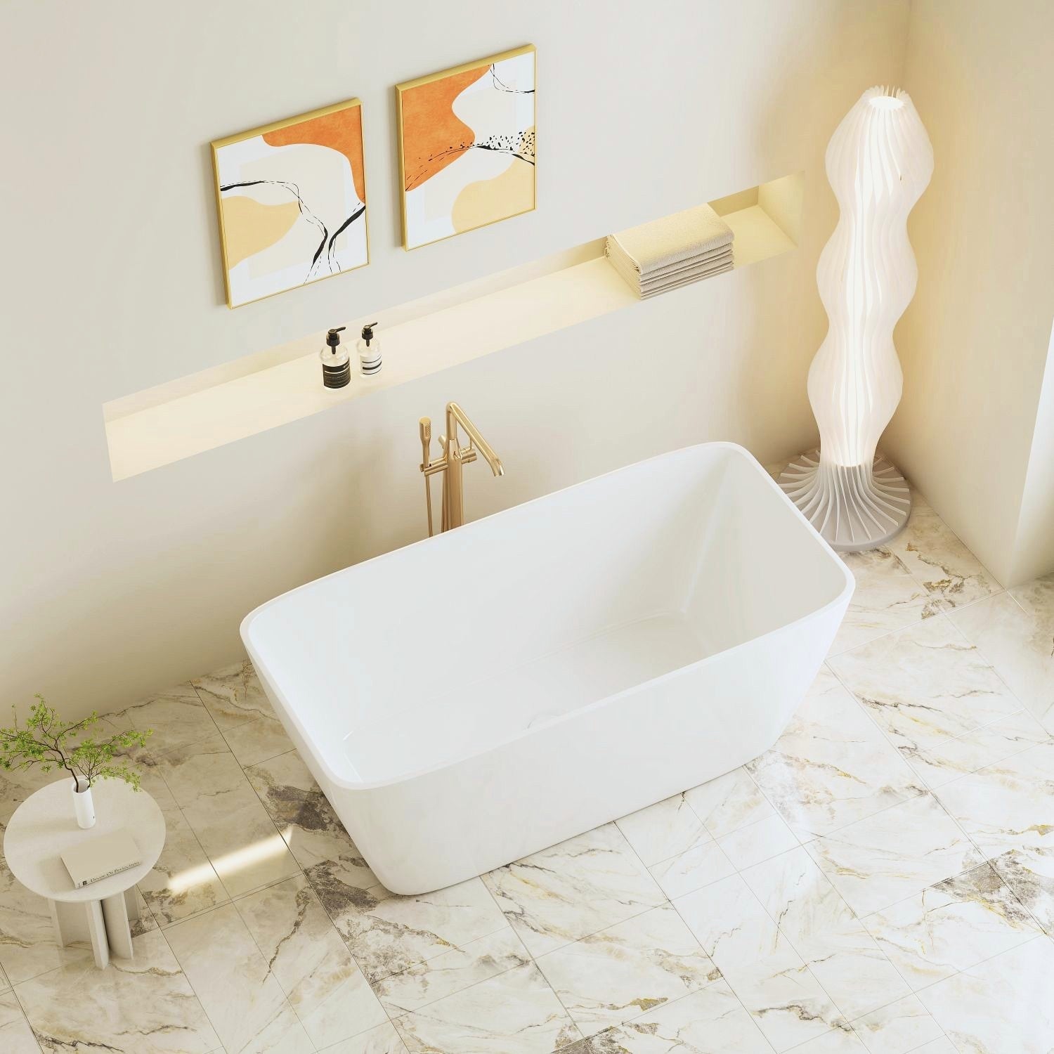 VENICE Gloss White FreeStanding Bathtub 1500mm