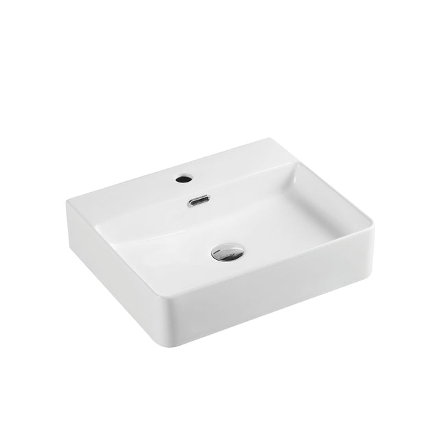 Vento 50M Rectangular Wall Hung Basin White (Rectangle: 500x420x120)