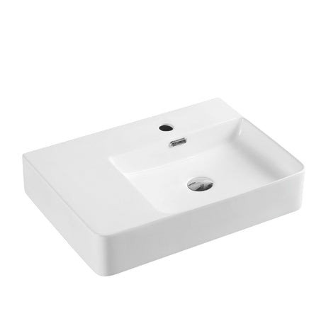 Vento 60ML Wall Hung Basin White (Rectangle: 605x430x120mm)