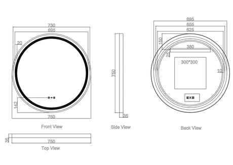 VENUS LED Round Mirror 600/750/900mm