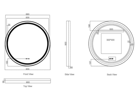 VENUS LED Round Mirror 600/750/900mm