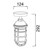VILLAKU: Exterior Cylinder Aluminium & Glass with Cage Ceiling / Wall Lights IP44