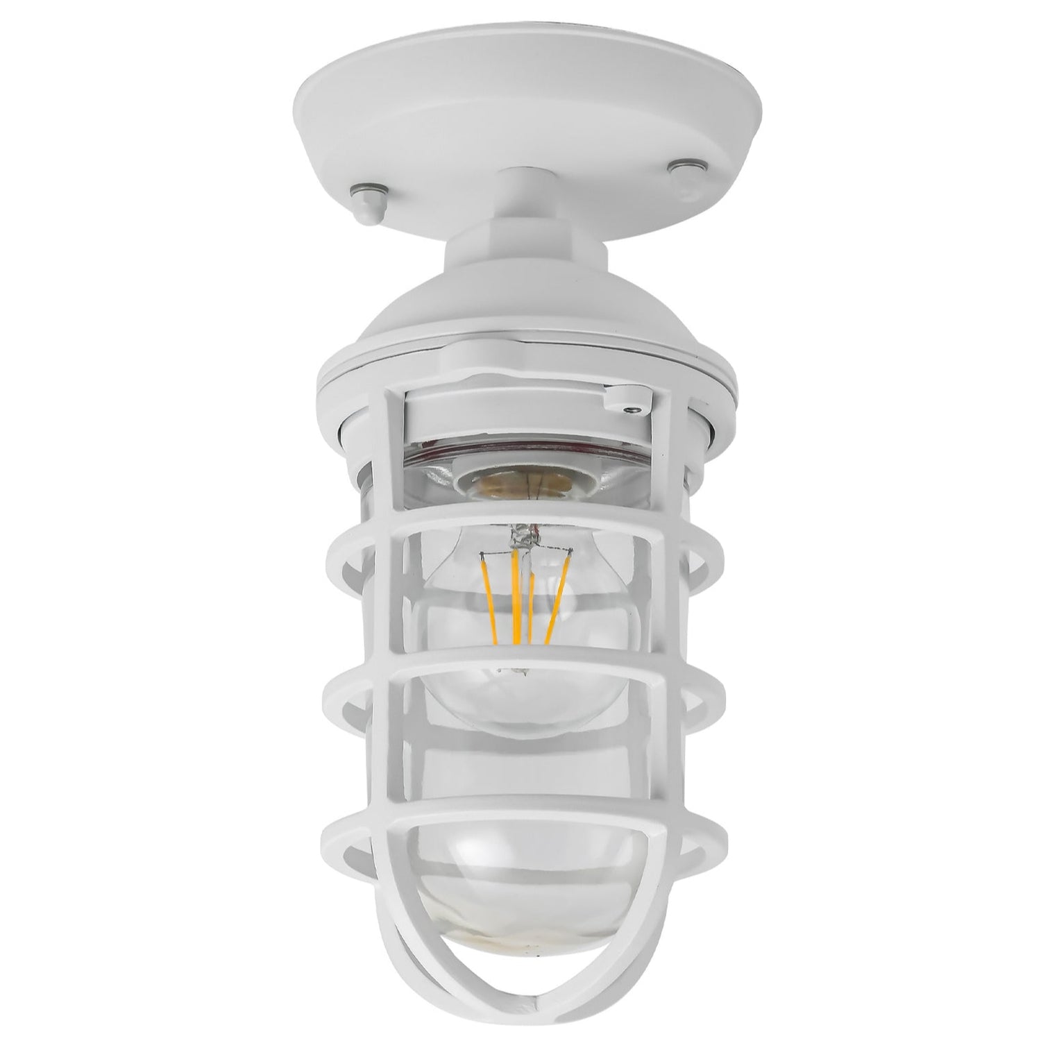 VILLAKU: Exterior Cylinder Aluminium & Glass with Cage Ceiling / Wall Lights IP44