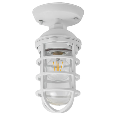 VILLAKU: Exterior Cylinder Aluminium & Glass with Cage Ceiling / Wall Lights IP44