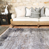 Abstract Echo Blue Grey Washable Rug - VITAL 1693-02