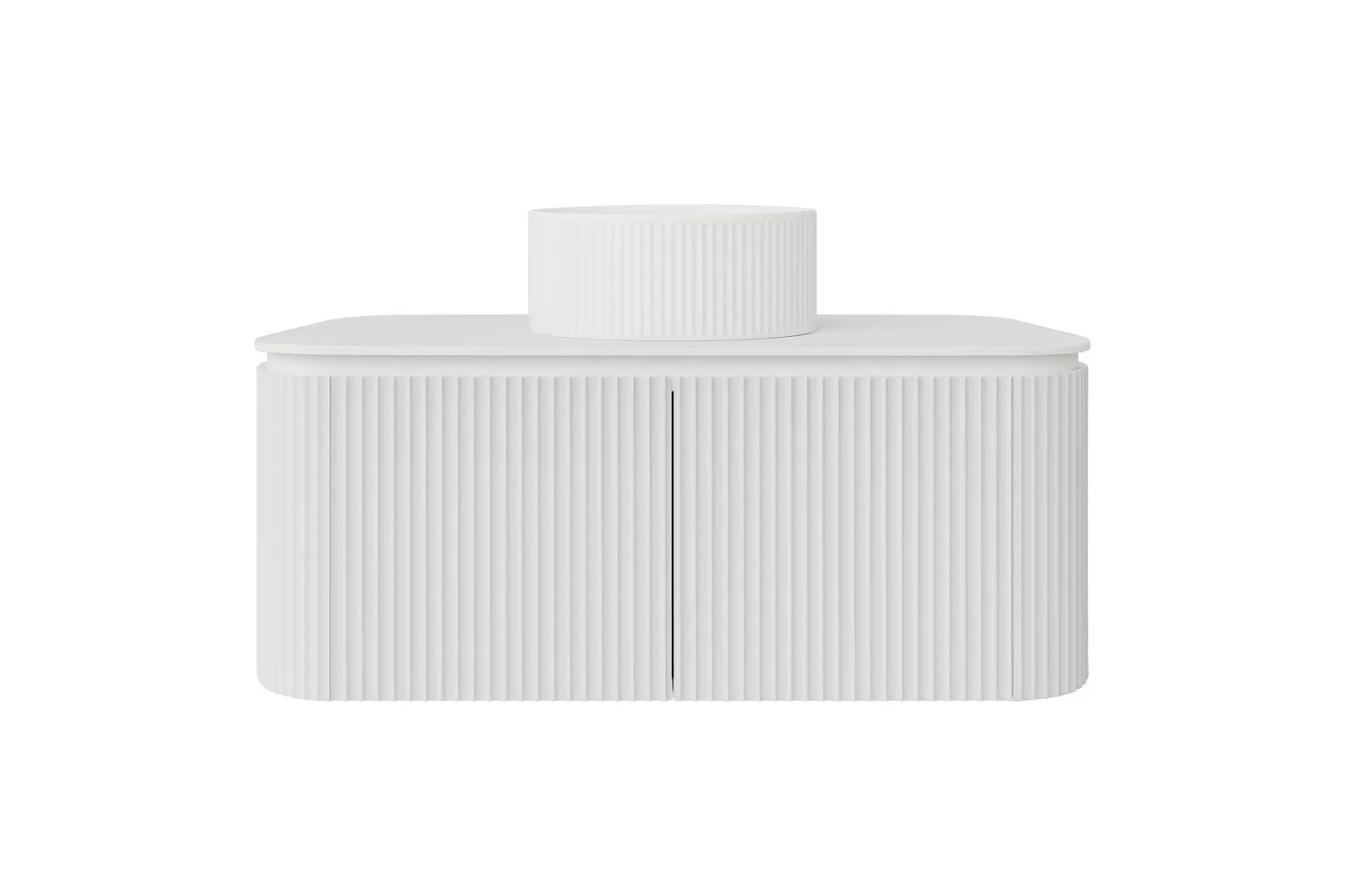 VITO NOOSA Fluted Curved Wall Hung Vanity Matte White (All Sizes)