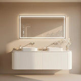 VITO NOOSA Fluted Curved Wall Hung Vanity Matte White (All Sizes)