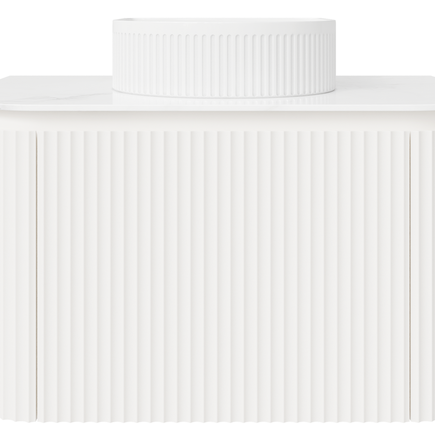 VITO NOOSA Fluted Curved Wall Hung Vanity Matte White (All Sizes)