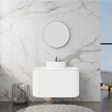 VITO NOOSA Fluted Curved Wall Hung Vanity Matte White (All Sizes)