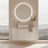 VITO NOOSA Fluted Curved Wall Hung Vanity Matte White (All Sizes)