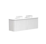 VITO NOOSA Fluted Curved Wall Hung Vanity Matte White (All Sizes)