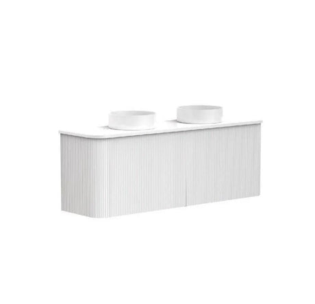 VITO NOOSA Fluted Curved Wall Hung Vanity Matte White (All Sizes)