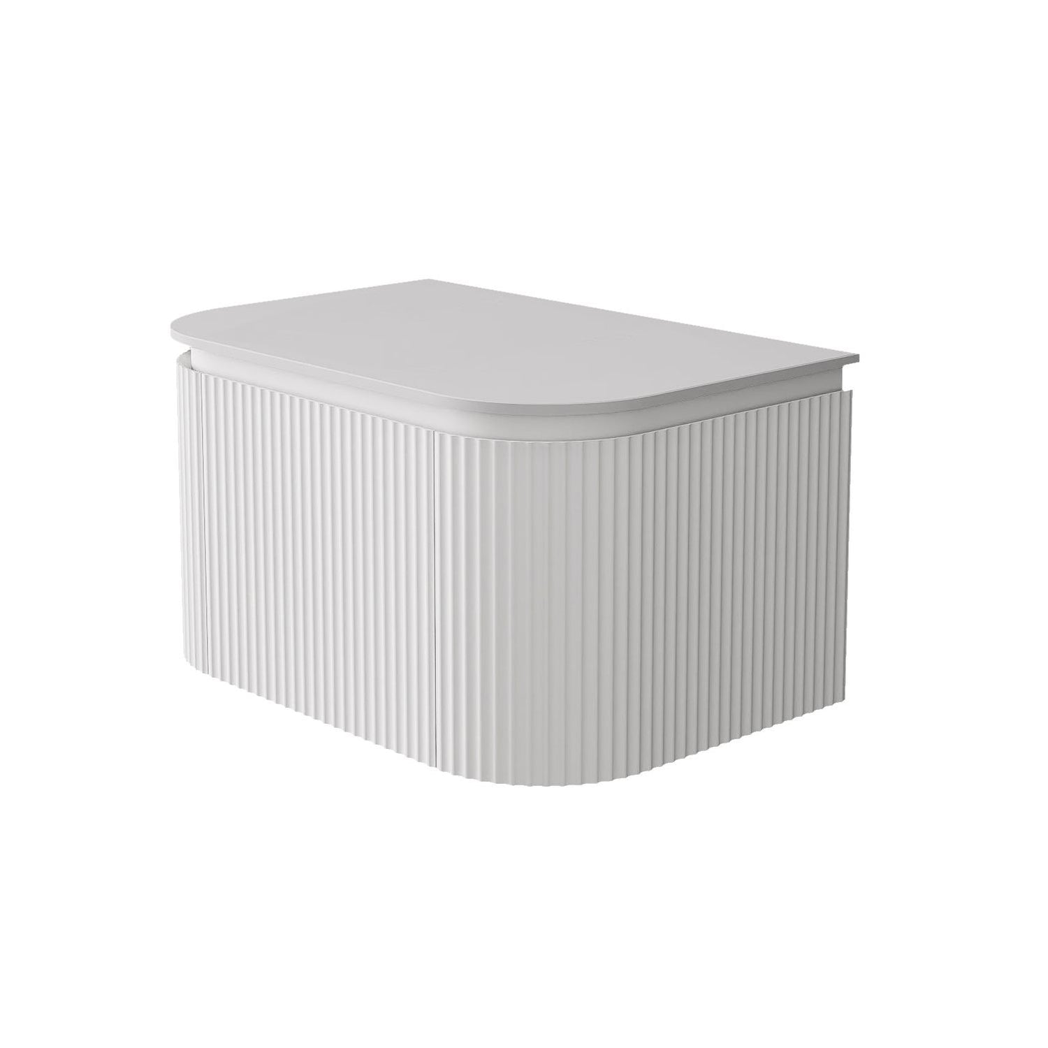 VITO NOOSA Fluted Curved Wall Hung Vanity Matte White (All Sizes)