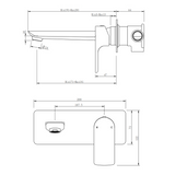 VOG Spout Mixer - Brushed Nickel Technical Drawing