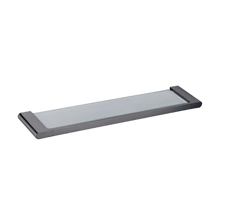 VOG Glass Shelf - Brushed Gun Metal