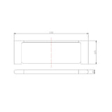 VOG Glass Shelf - Brushed Gun Metal Technical Drawing