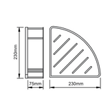 VOG Stainless Steel Shower Shelf - Black Technical Drawing