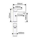 VOG Basin Mixer Tap - Chrome Technical Drawing