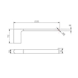 VOG Towel Ring - Brushed Gun Metal Technical Drawing