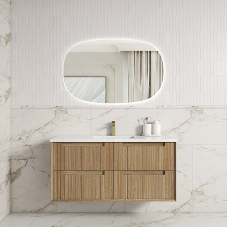 VOULARI Framed Wall Hung Vanity Harvest Oak
