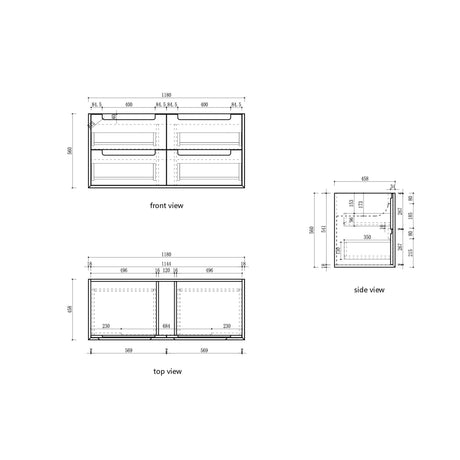 VOULARI Framed Wall Hung Vanity Harvest Oak