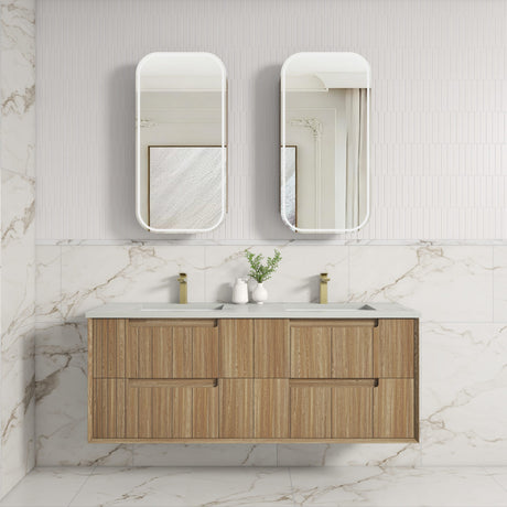 VOULARI Framed Wall Hung Vanity Harvest Oak