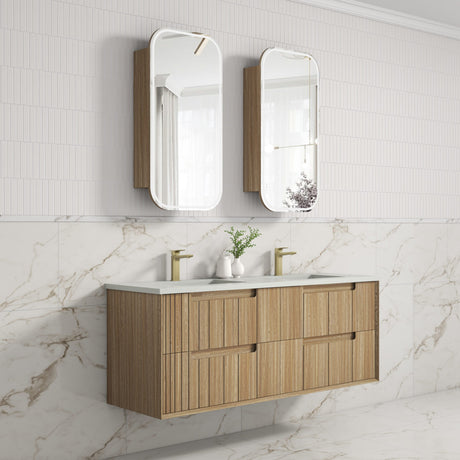 VOULARI Framed Wall Hung Vanity Harvest Oak